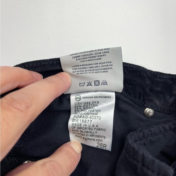 AG Adriano Goldschmied super skinny legging velvet pants size 26R - Picture 14 of 15